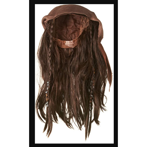 Brun caribisk pirat paryk 1