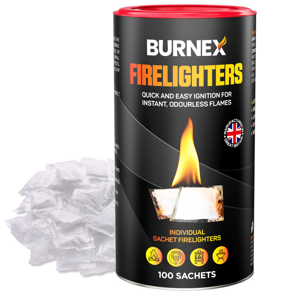 Burnex Wax Firelighters for Wood Burners 100 (1 Tube)