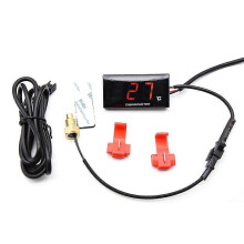 (Red LED Thermometer, One size) Universal Water Temp Meter Gauge with Adapter + Bracket Motorcycle LCD Digital Thermometer for KOSO Racing Scooter