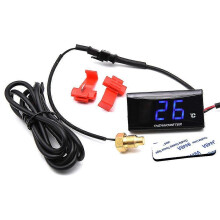 (Blue LED Thermometer, One size) Universal Water Temp Meter Gauge with Adapter + Bracket Motorcycle LCD Digital Thermometer for KOSO Racing Scooter
