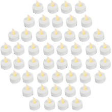(As show, One size) (48-pack) Realistic Lighted Battery Operated Flickering Tealight Candles Flameless, Batteries Included - Yellow