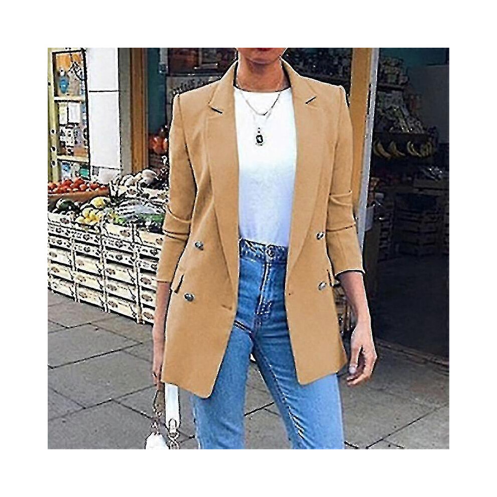 (2Xl, Khaki) Women Formal Blazer Jacket Suit Coat Casual Outwear 5062994761034