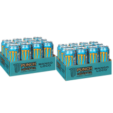 Monster Mango Loco Energy Drink 24 x 500ml - Exotic Mango Flavours + Monster Energy Blend, Best Before Oct 9 2026