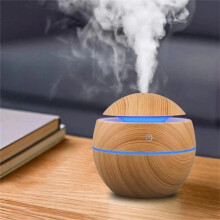 Wood grain round spray mushroom humidifier silent usb air aromatherapy machine mini vase wood grain humidifier