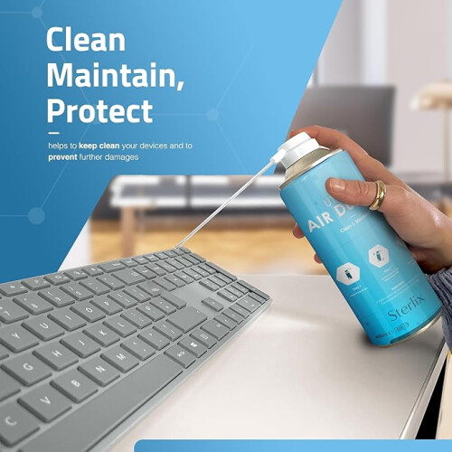 Sterlix Air Duster Can 400ml  Compressed Air Spray Can Dust Cleaner, 2 Pack 1