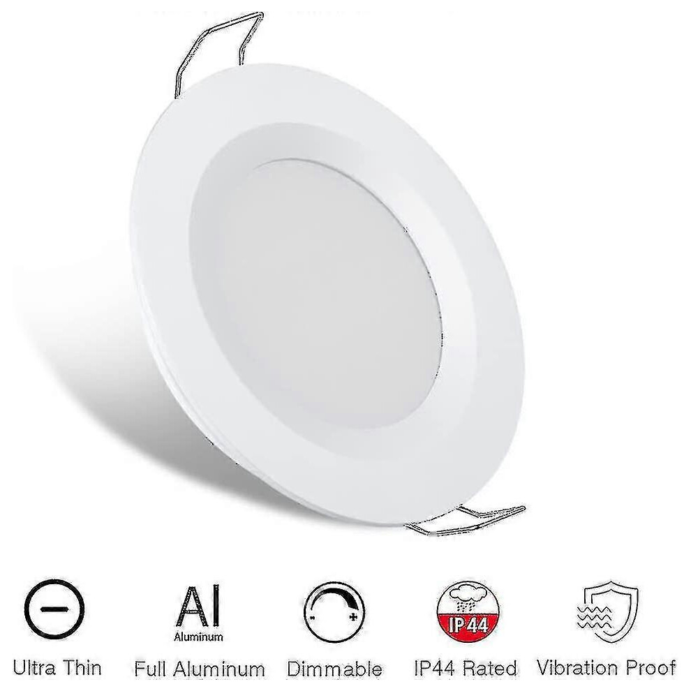 (As Show, One Size) Motorhome Boat 12V 4 X Led Recessed Ceiling Lights, 3W 3200K Dimmable Full Aluminum Downlights 5063595945588