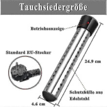 (As show, One size) Bathtub Heater 3000w Electric Immersion Heater Travel Immersion Heater, Stainless Steel Immersion Heater, Electric Water Heate--au Plug
