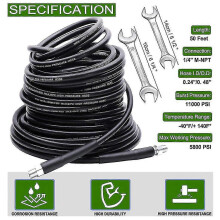 (As show, One size) Durable Drain Cleaner Hose 50/98ft 5800psi Sewer Jetter Kit Corrosion Resistant
