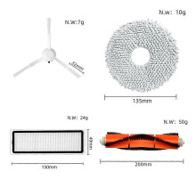(As show, One size) For Dreamebot L10s Ultra Robot Vacuum Cleaner Main Side Brush Hepa Filter Mop Rag Dust Bag
