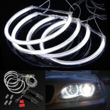 (As show, One size) 4x Ccfl Angel Eye Halo Led Ring Light White Non-projector For Bmw E46 3 Series Ty