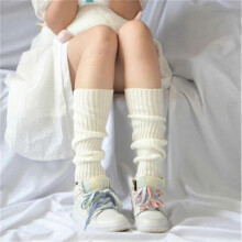 (white, One size) Women Ladies Winter Warm Leg Warmers Long Knit Knitted Crochet Socks Leggings