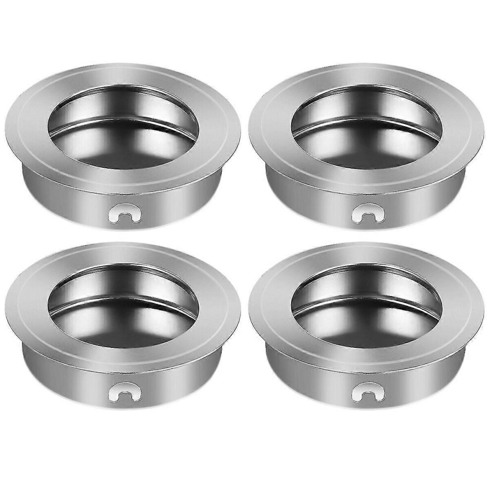 (As Show, One Size) Yardwe 4Pcs 35Mm Flat Stainless Steel Recessed Flush Pull Finger Insert Sliding Door Handle Cabinet Pulls Drawer 5063595960024