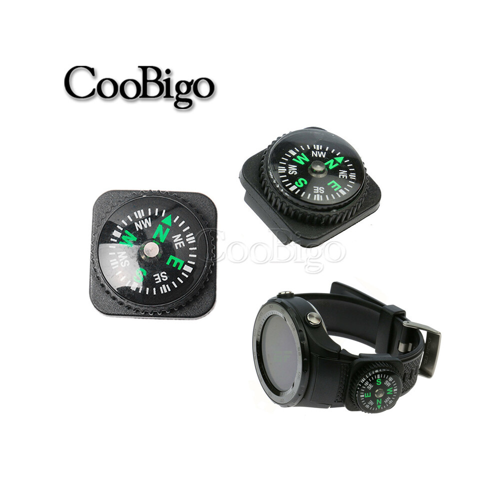 Maxpower Mini Compass Portable North Navigation Button For Paracord Bracelet Bag Strap Watch Accessories Survival Outdoor Hiking Black
