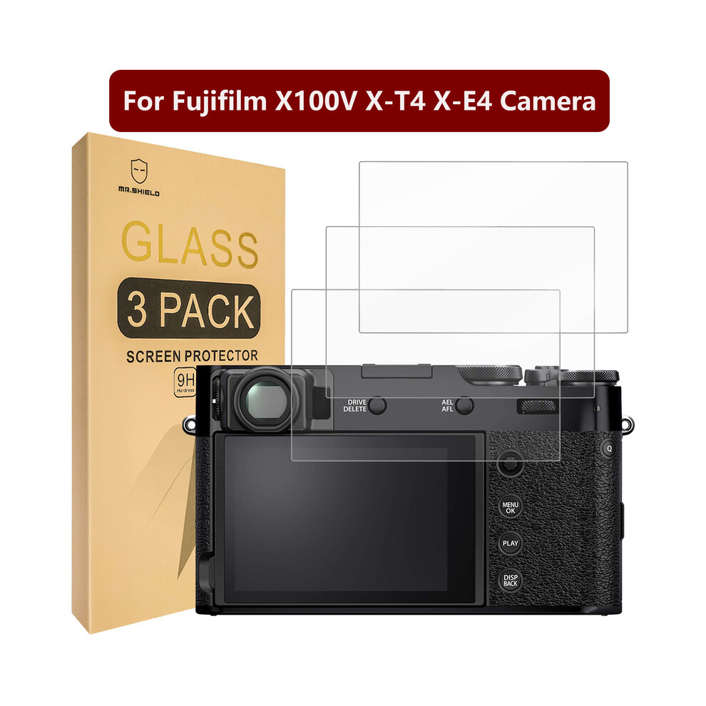 Mr.Shield [3-Pack] Screen Protector For Fujifilm X100VI X100V X-T4 X-E4 Camera [Tempered Glass] [Japan Glass with 9H Hardness]