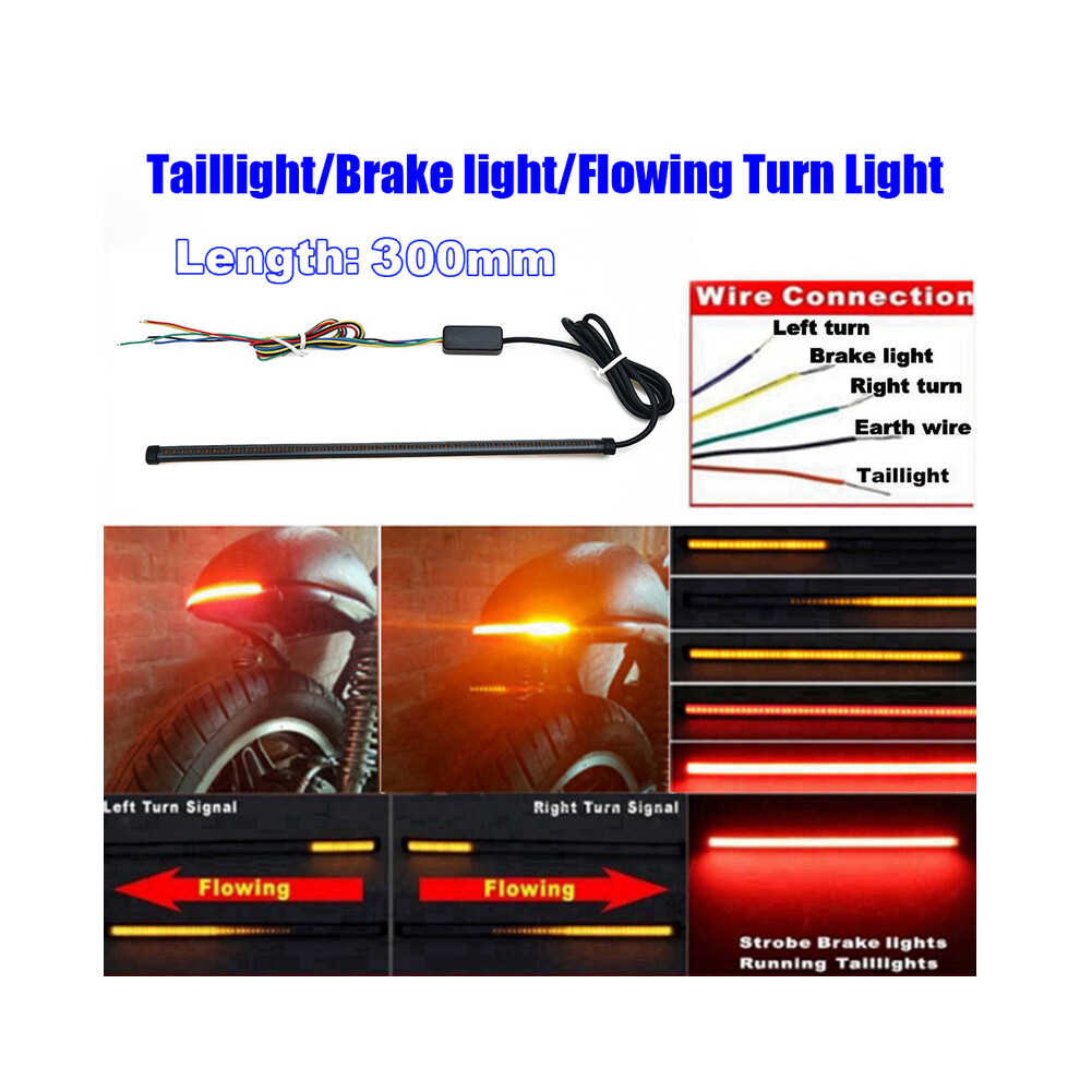 Maxpower 30Cm Motorcycle Sequential Switchback Flowing Led Tail Brake Turn Signal Strip Lights Sequential Turn Signal Led Strips