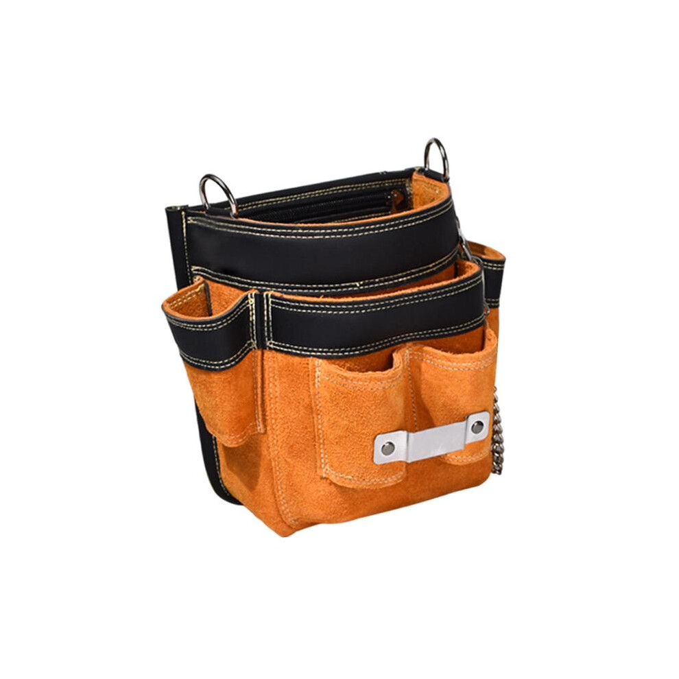 Leather Tool Pouch Heavy Duty Multiple Storage Pockets Electrician Tool Belt for Electrician Woodworking Carpenter Adults