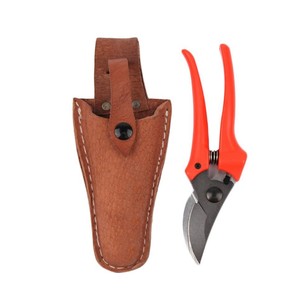 Gardening Scissors Bag Cowhide Pruner Storage Bag Practical Home Supplies With Buckle Electrician Pruning Gardening Pouch
