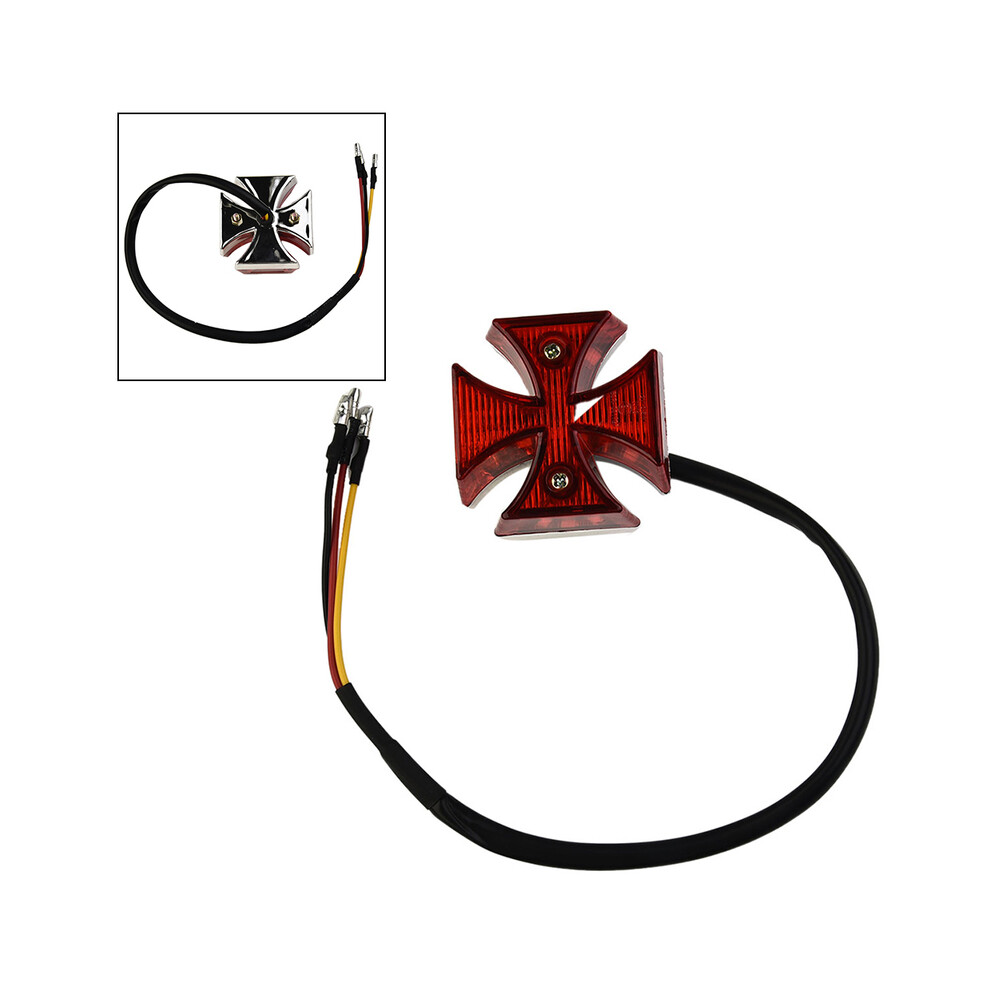 Brake Motorcycle Tail Running Maltese Cross License Universal Quads Abs Choppers Dc 12V Dirt Distinctive Light 9190758829198