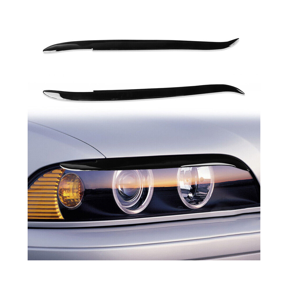 Maxpower For Bmw 5 Series E39 1995-2003 Piano Glossy Front Headlight Eyebrow Decorative Frame For Headlight Black