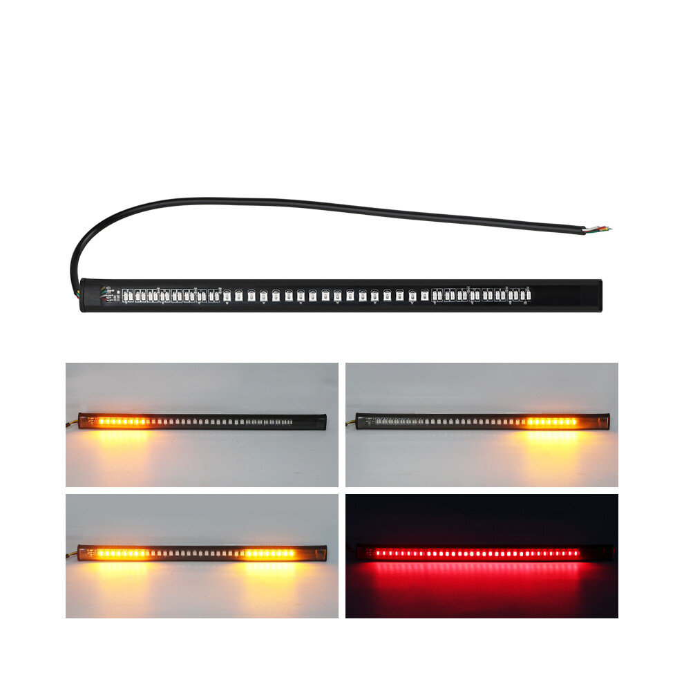 Flexible Led Motorcycle Bar Strip Tail Turn Signal Tail Rear Brake Stop Bulb Lamp Brake 2835 3014 48 Smd Dual Light 9190758815764