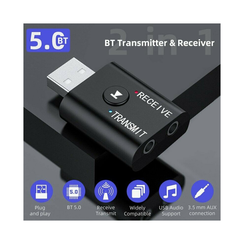 Maxpower USB 5.0 Bluetooth Audio Receiver Transmitter Adapter AUX 3.5mm Audio 2 IN 1 Wireless Transmitter TR6 For Home Car Music