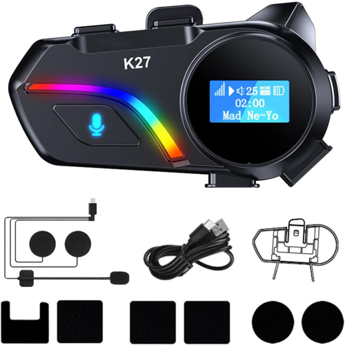 Fones capacete Bluetooth RGB cancelamento de ruído microfone rígido Bluetooth 5.3 som definitivo preto
