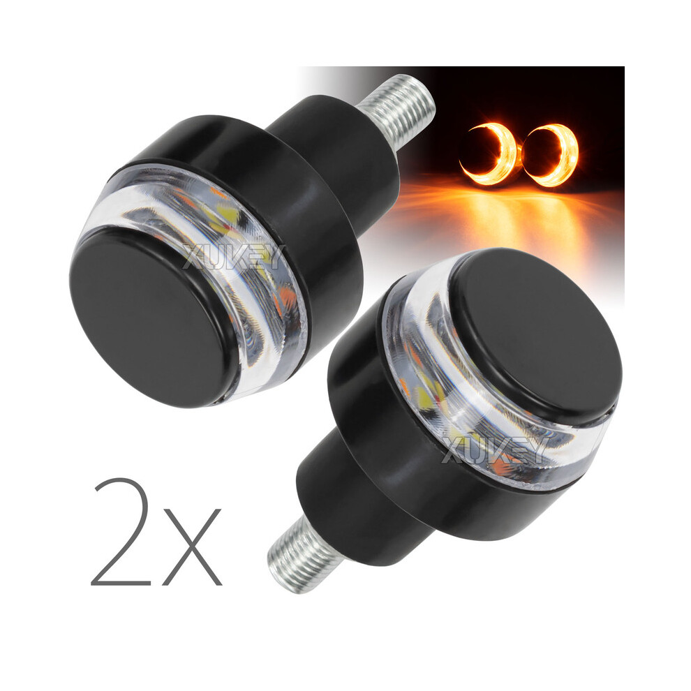 Motorcycle Turn Signal Handlebar End 12Leds Scooter Blinker Front For Chopper Sportster Cruiser Cafe Racer Classic Light 9190758807400