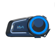 Fone capacete motocicleta Mesh Intercom BT5.0 Dual Chips 1000M cancelamento de ruído CVC DSP IP67 à prova d'água (preto)