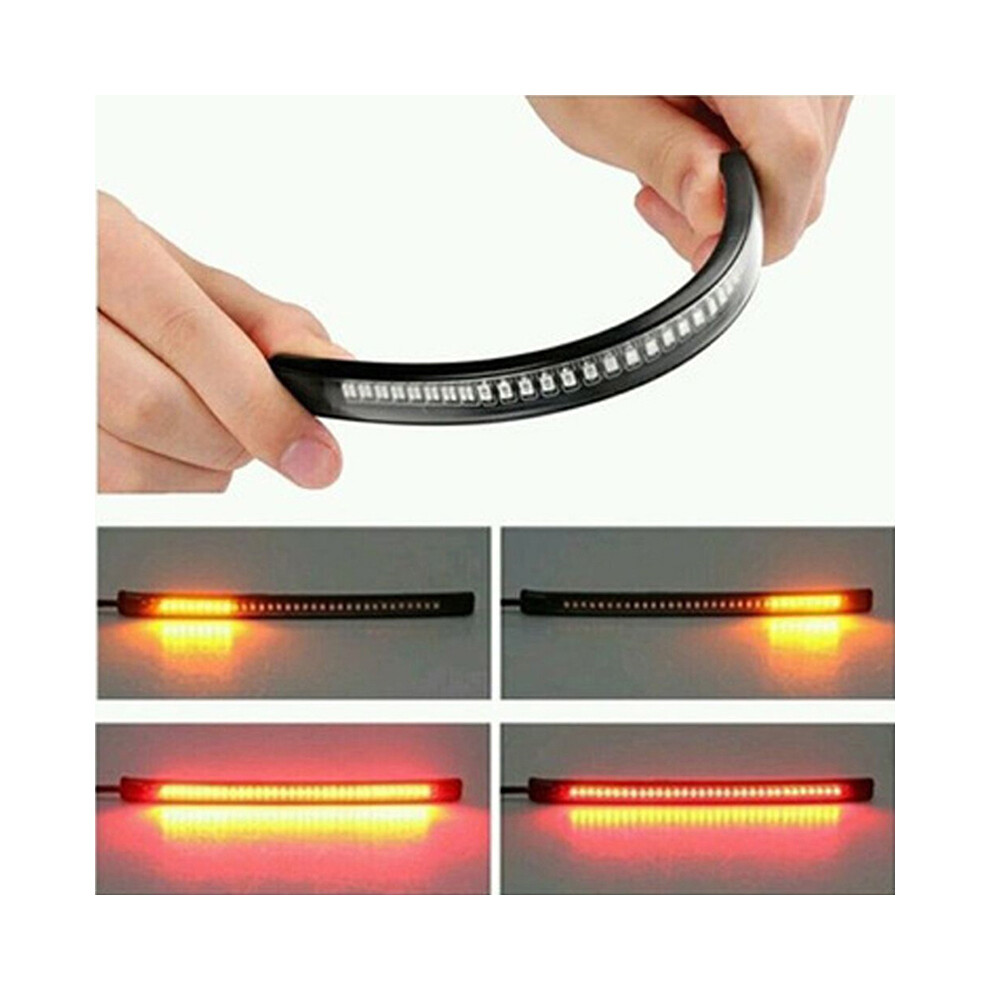 Flexible 48 Led Motorcycle Bar Strip Tail Turn Signal Tail Rear Brake Stop Bulb Lamp Brake 12V Light 9190758804935
