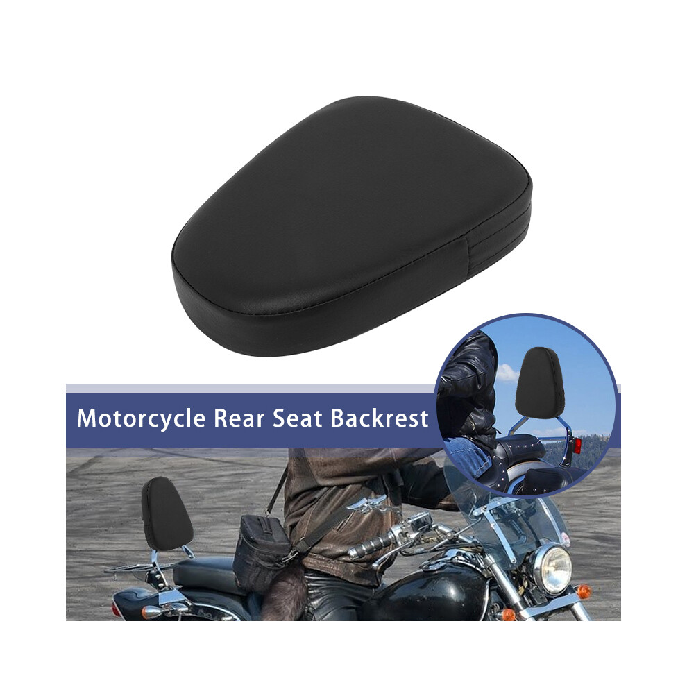 Maxpower Motorcycle Passenger Backrest Sissy Bar Cushion Back Pad For Harley Yamaha Honda Suzuki Kawasaki Universal Chopper Black
