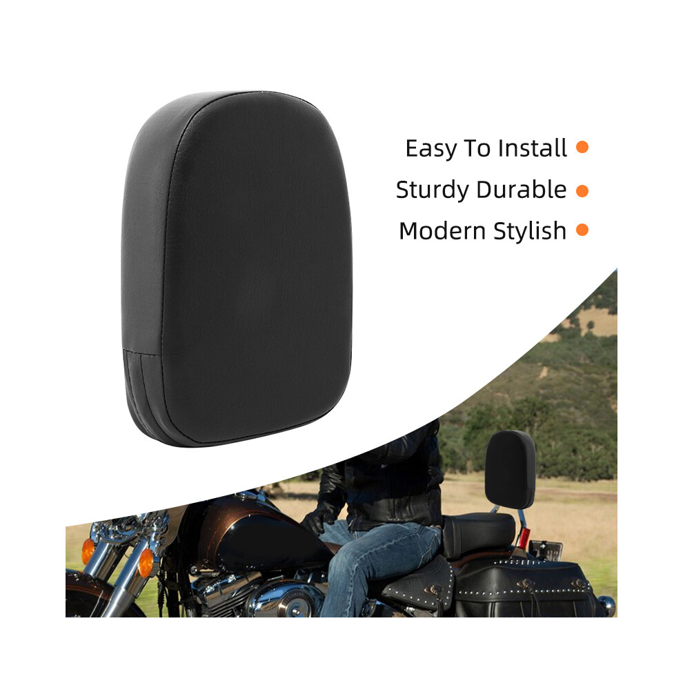 Maxpower Motorcycle Backrest Sissy Bar Rear Pad Leather Cushion Universal For Harley Yamaha Honda Suzuki Kawasaki Chopper Cruiser Black
