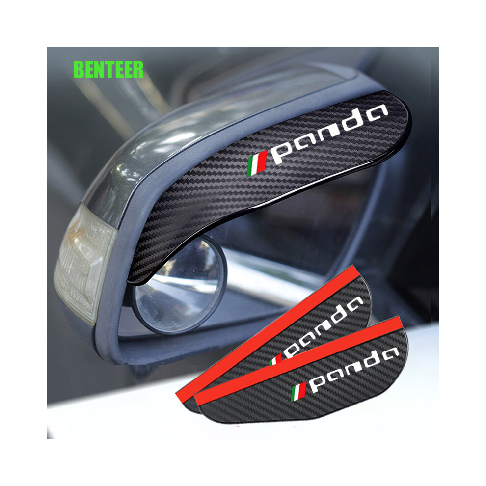 Maxpower 2Pcs Carbon Fiber Rearview Mirror Eyebrow Cover Sticker For Fiat Panda