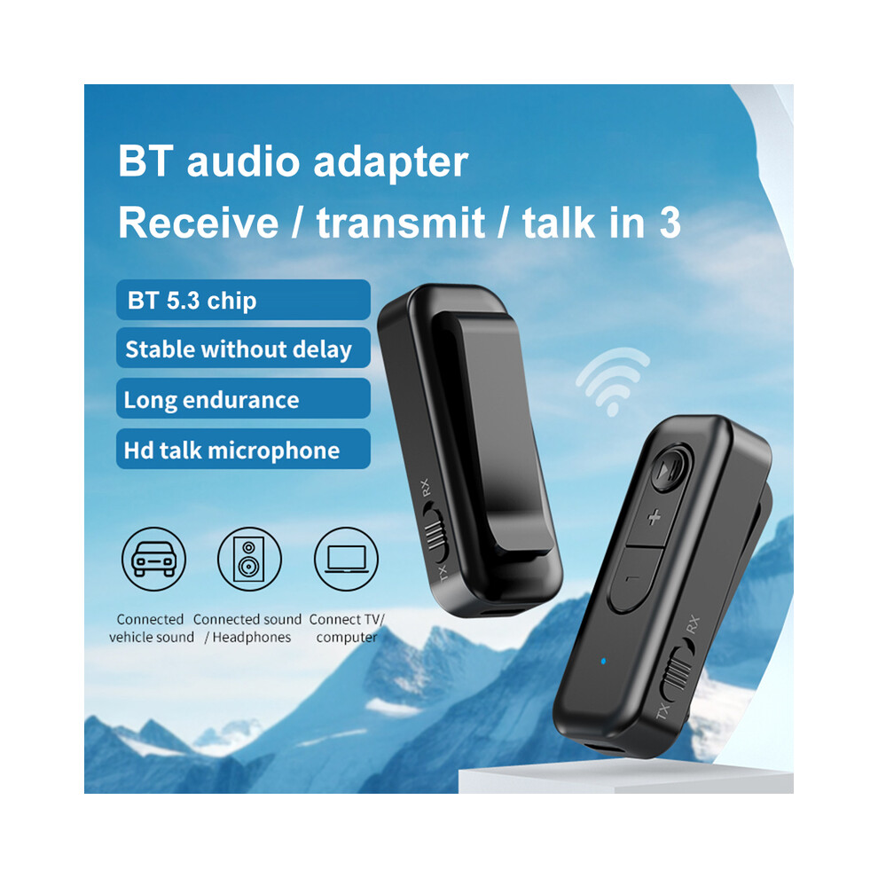 2 In 1 Wireless Audio Adapter 3.5Mm Aux Bt 5.3 Transmitter Receiver Adapter For Tv/Headphone/Speakers/Car Stereo/Home Stereo 9190758800340