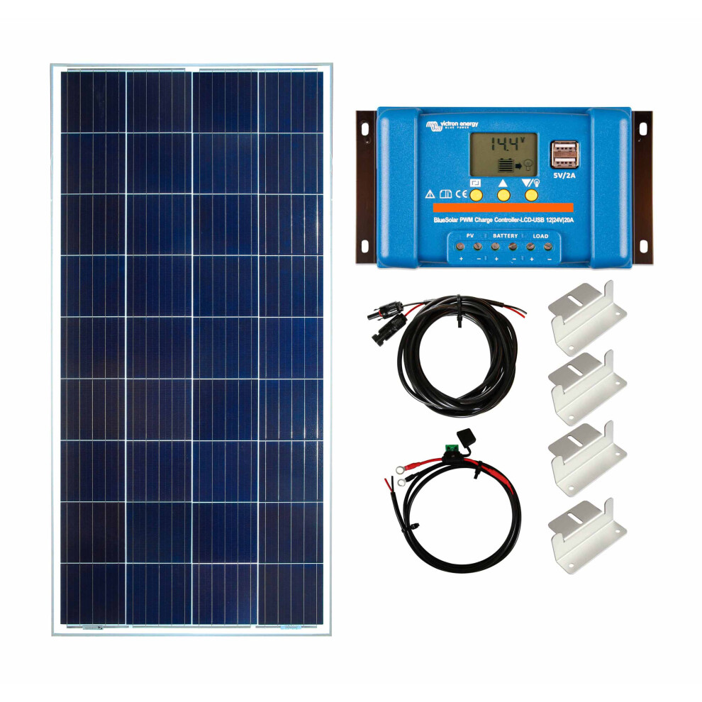 Victron 150w Solar Panel Kit battery charging PWM Controller Z-brackets K5