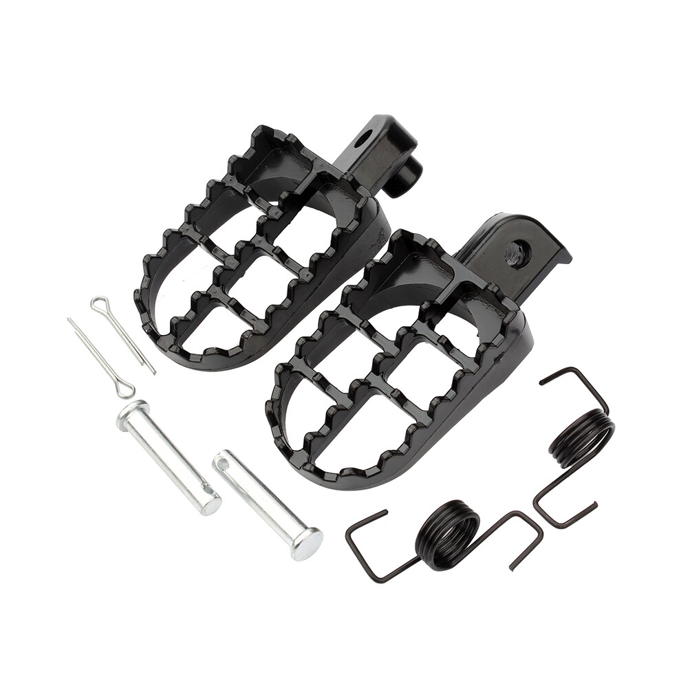 Maxpower Wide Foot Pegs Footrests For Yamaha Pw50 Pw80 Tw200 Honda Xr/Crf50-110Cc Pit Dirt Bike Motorcycle Black