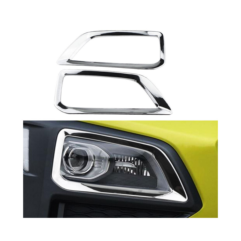 For Hyundai Kona Encino Kauai Suv 2017 2018 2019 2020 Chrome Car Front Fog Lamp Cover Trim Fog Bezel Trim Accessories Light 9190758797756