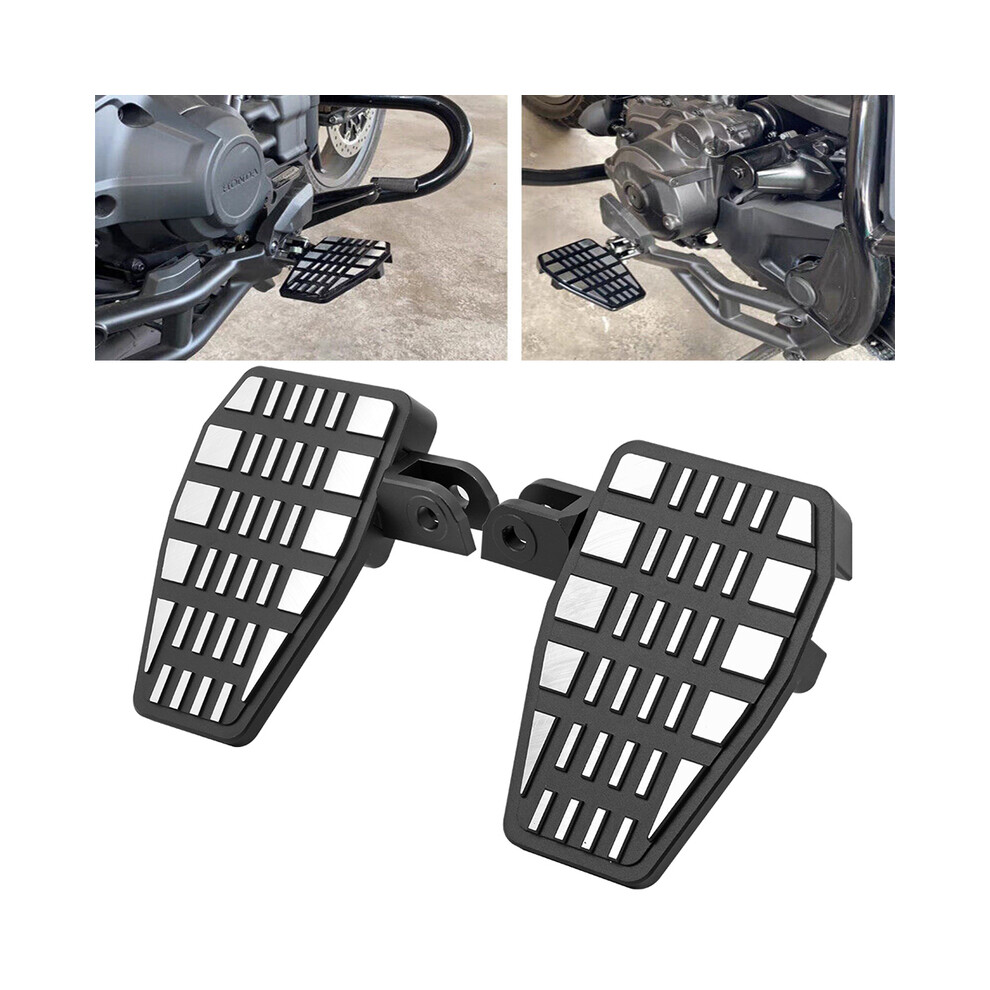 Maxpower Motorcycle Cnc Billet Aluminum Front Driver Footrests Foot Pegs Wide Pedals For Honda Rebel 1100 Cmx1100 2021-2023 Black