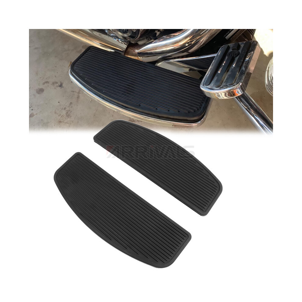 Maxpower Motorcycle Floorboards Foot Pegs Footrest Pedals For Harley Touring Electra Glide Road King Softail Rubber Rider Insert Black