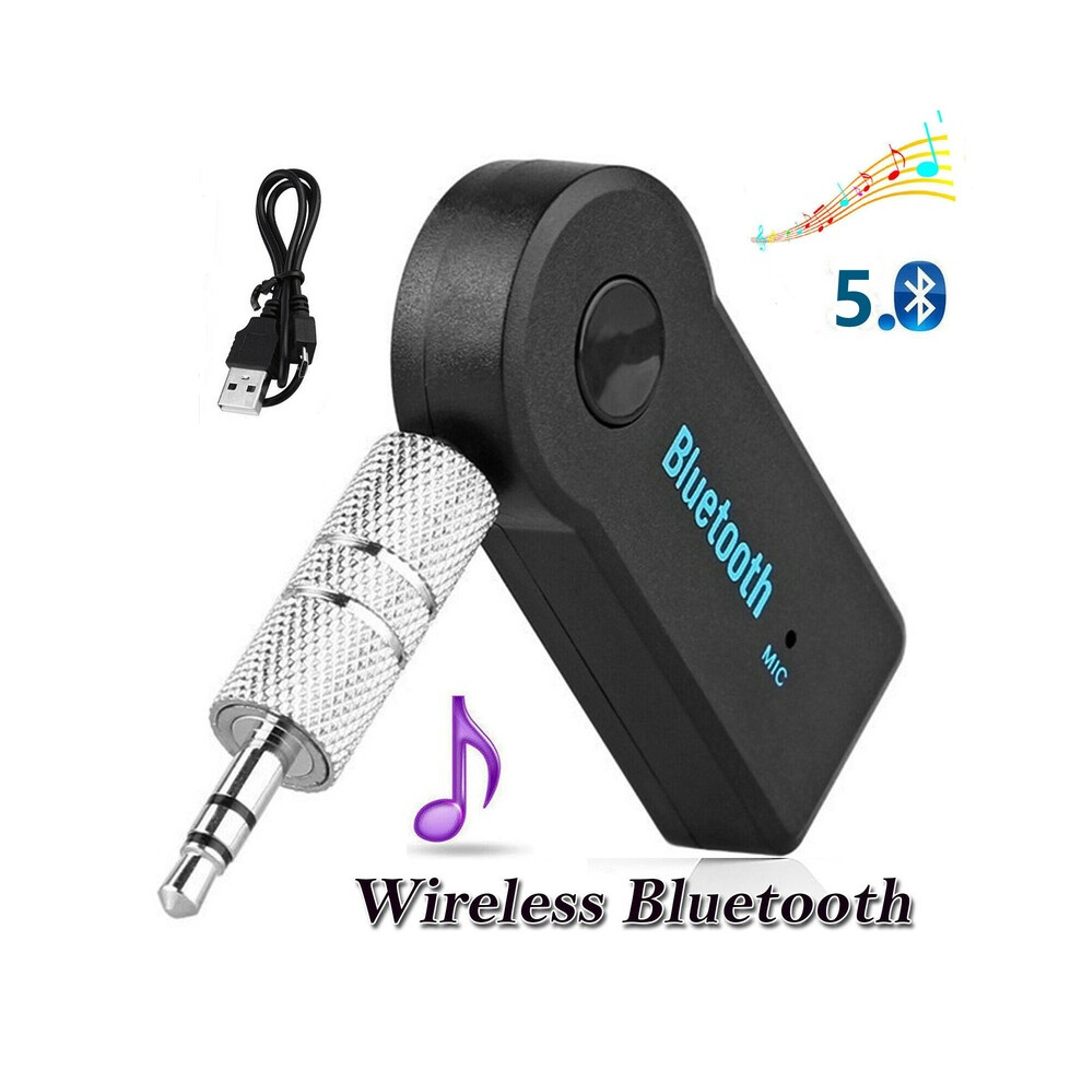 2 In 1 Wireless Bluetooth 5.0 Receiver Adapter 3.5Mm Jack For Car Music Audio Aux A2dp Headphone Reciever Handsfree Black 9190758782073