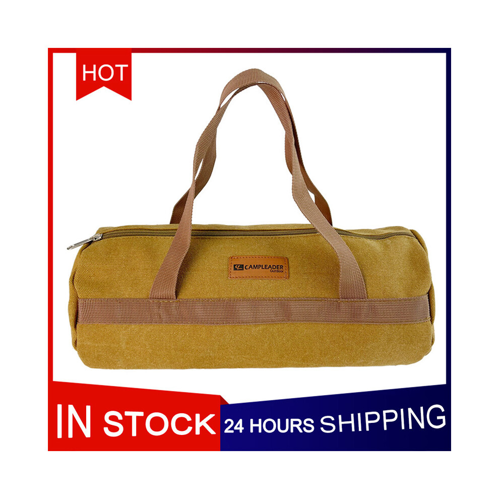 Camping Tool Storage Bag Cylinder Tent Ground Nail Wind Rope Hammer Pouch Canvas Large Capacity Handbag Outdoor Accessories