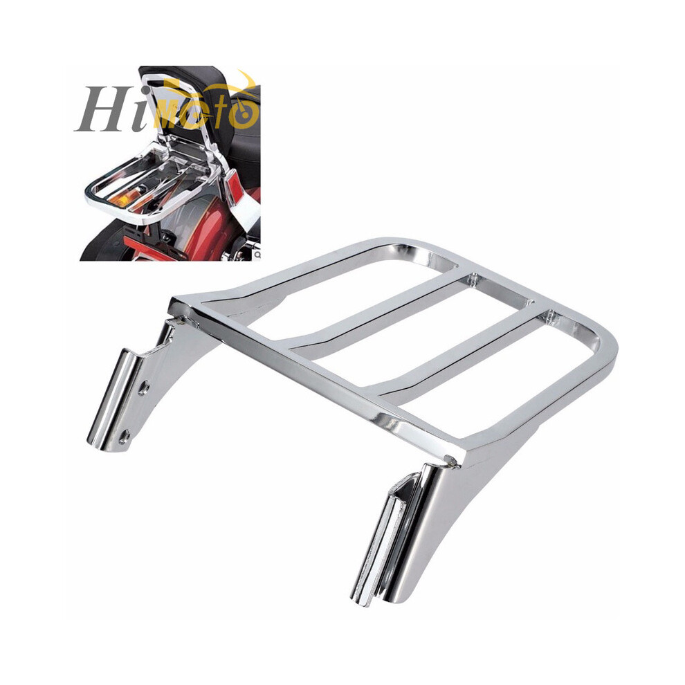 Chrome Motorcycle Sissy Bar Backrest Luggage Rack Rear Carrier For Harley Sportster Xl 1200 883 Dyna Heritage Softail Flst 9190758774092