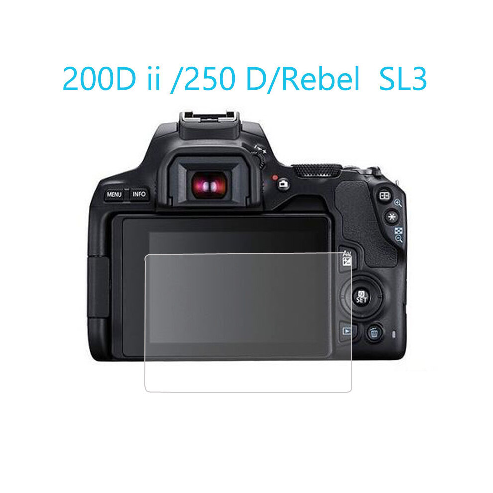 Tempered Glass Screen Protector for Canon EOS 200D Mark ii MK2/ 250D/Rebel SL3/ Kiss X10 Camera Cover Protective Film Protection