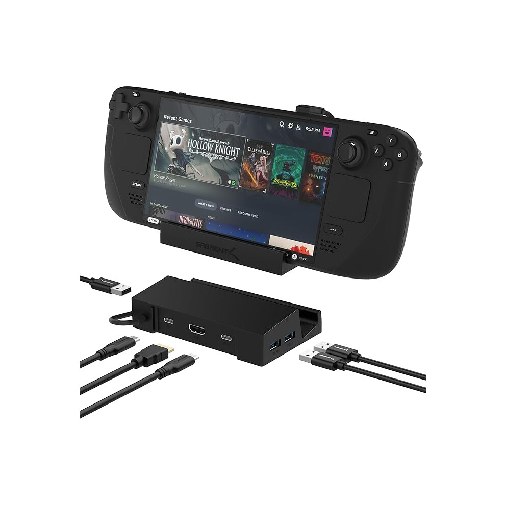 SABRENT Steam Deck Dock, 6-in-1 with HDMI 4K@60Hz, USB-C 95W PD 3.0 Fast Charging, Triple USB hub 3.2, 1 USB C port Designed as Valve Steam Deck