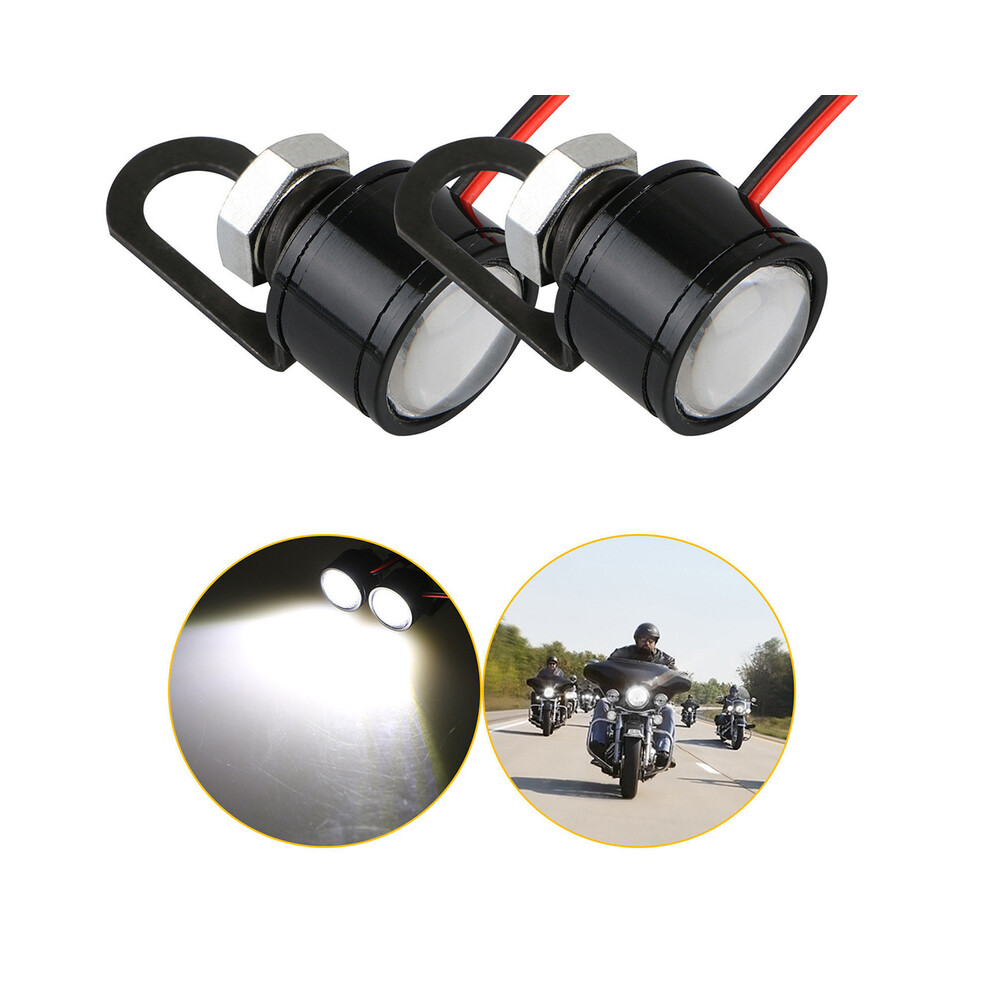 Maxpower 2Pcs/Set Motorcycle Spotlights Lamp White Led Motorcycle Handlebar Spotlight Headlight Driving Light Motor Handlebar Spotlight