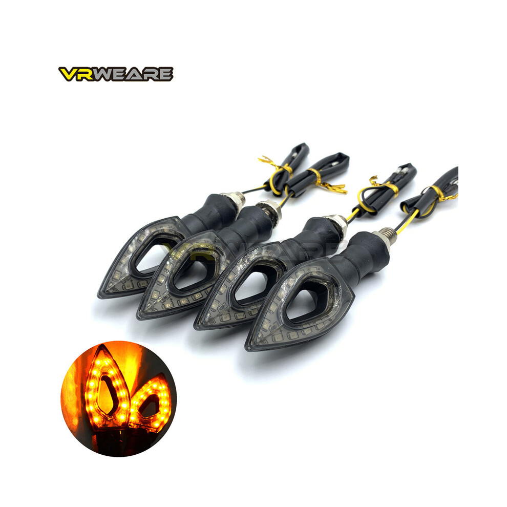 Maxpower 4Pcs Motorcycle Heart Shape Universal 12 Led Turn Signals Short Turn Signal Lights Indicator Blinkers Flashers Amber Color