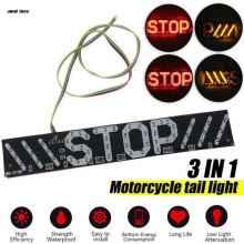 4LED Universal Motorcycle Stripe Stop Lamp Turning Left/right Waterproof Rear Tail Turn Signal License Plate Light DRL Lamp