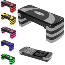 (Green, 5 Level) Fitness Stepper Adjustable Height Aerobic Step 3 & 5 Level Options