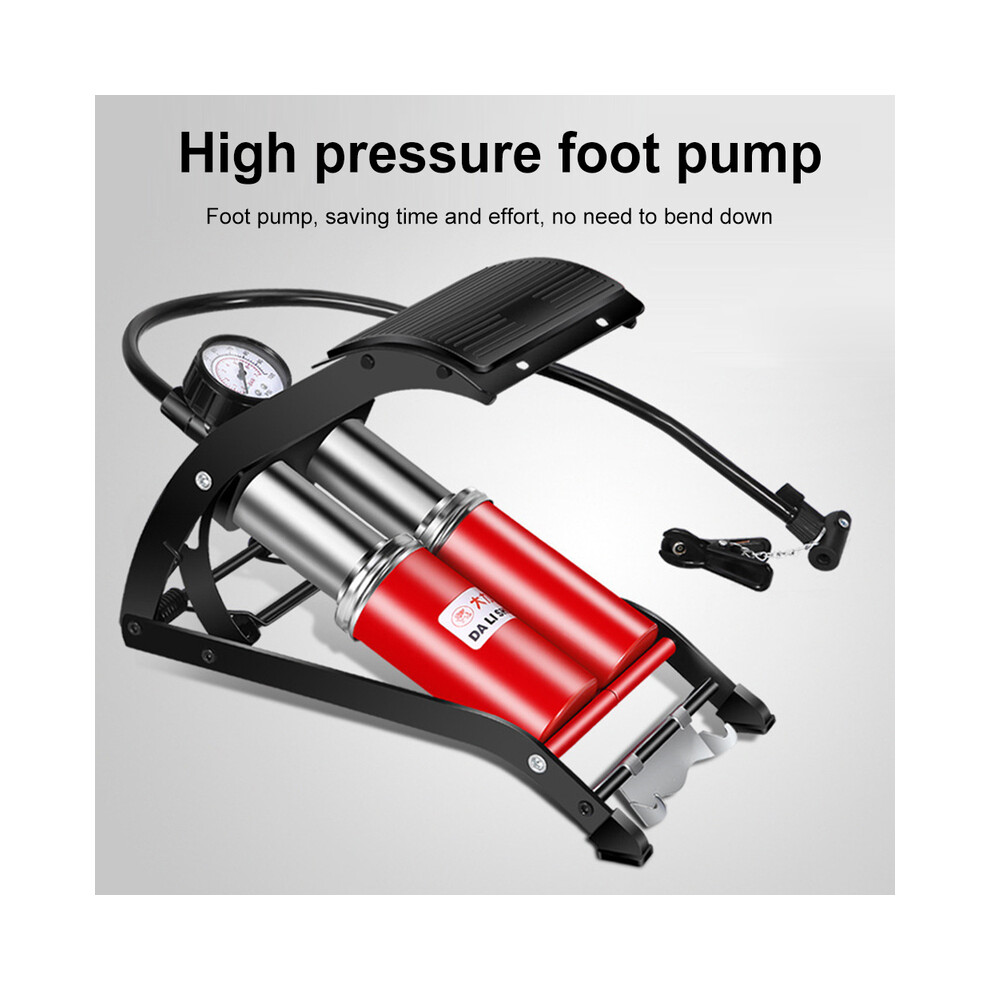 MTB Bike Floor Foot Pump Foldable Air Ball Tire Tyre Inflator Barrel Electric Bike Motorcycle Pedal High Pressure Pump