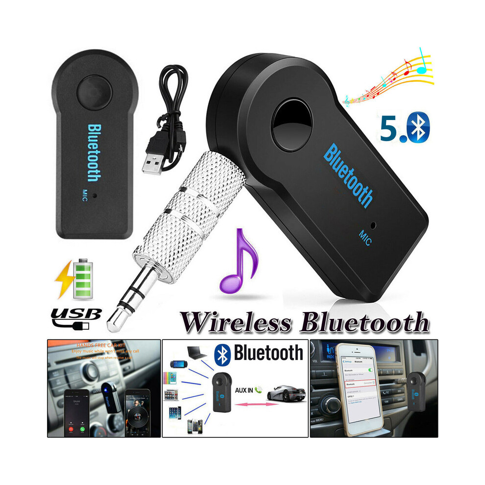 Maxpower 2 In 1 Wireless Bluetooth-Compatible 5.0 Receiver Adapter 3.5Mm Jack For Car Music Audio Aux A2dp Headphone Reciever Handsfree Black
