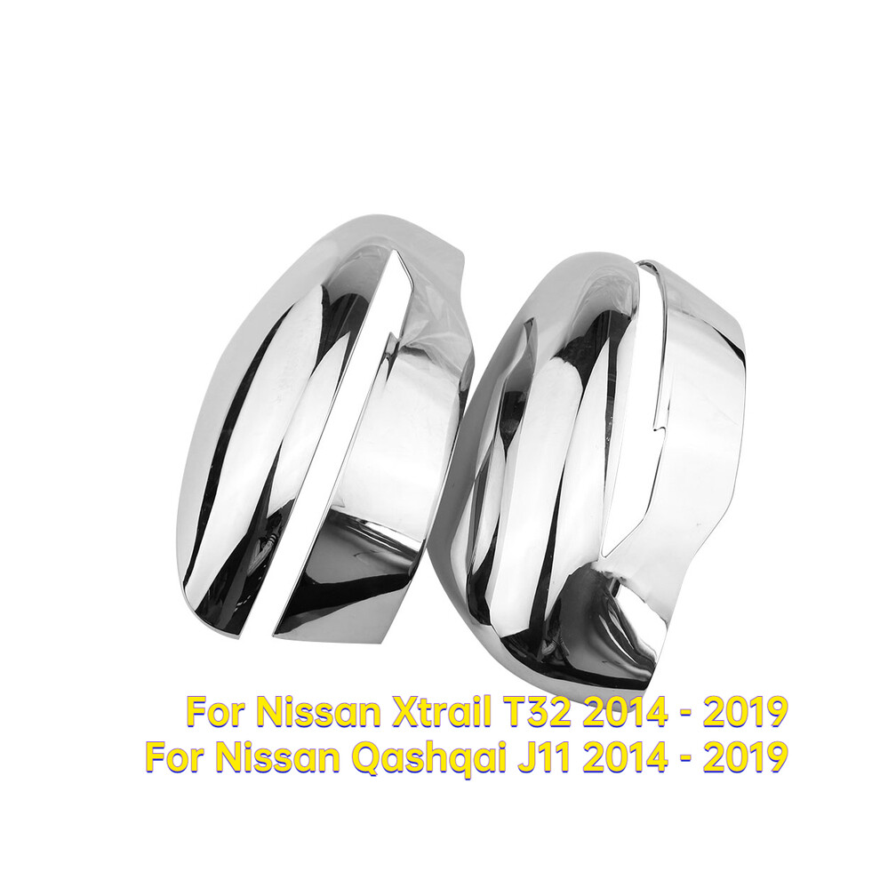 Maxpower 2Pcs Abs Chrome Side Rearview Mirror Cover For Nissan Rogue X-Trail Xtrail T32 2014 - 2019 Qashqai J11 2014 - 2019 Accessories